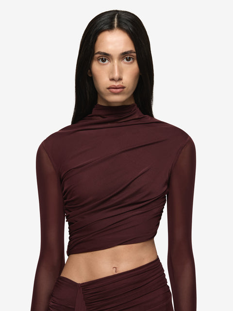CONNI LONG SLEEVE MAXI DRESS - PLUM