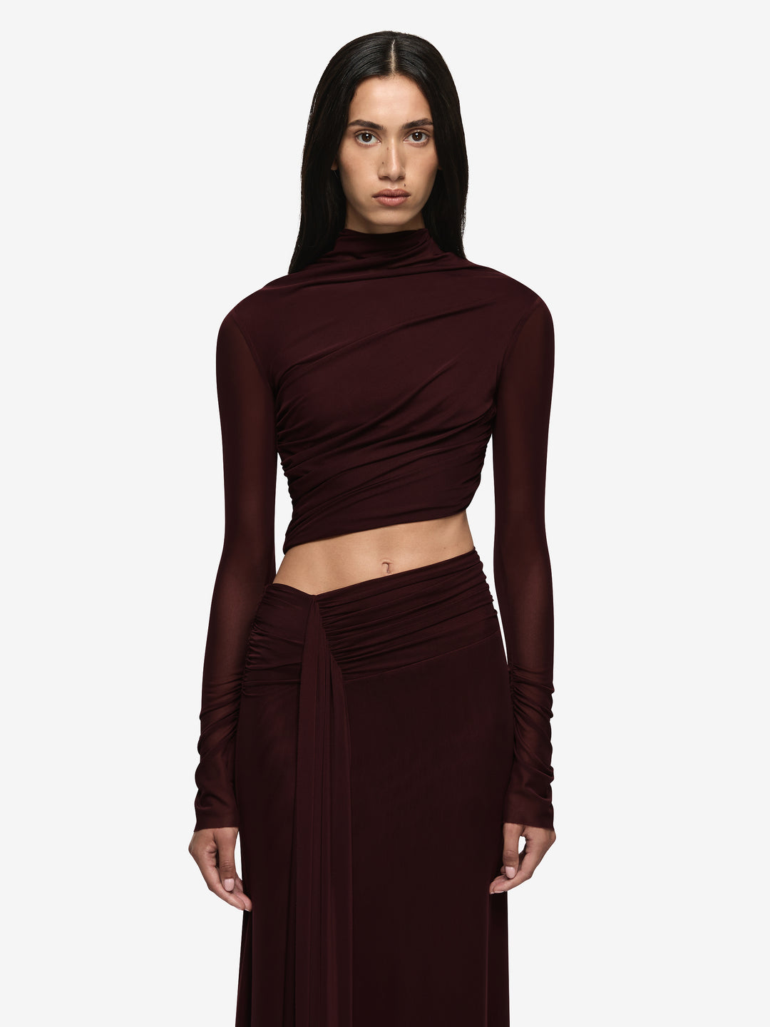 CONNI LONG SLEEVE MAXI DRESS - PLUM