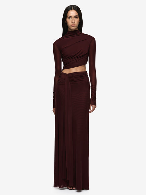 CONNI LONG SLEEVE MAXI DRESS - PLUM