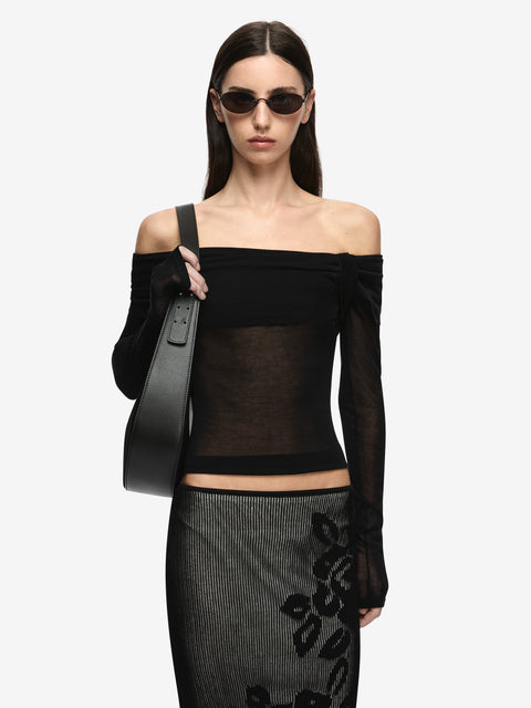 BIANCE LONG SLEEVE TOP - BLACK