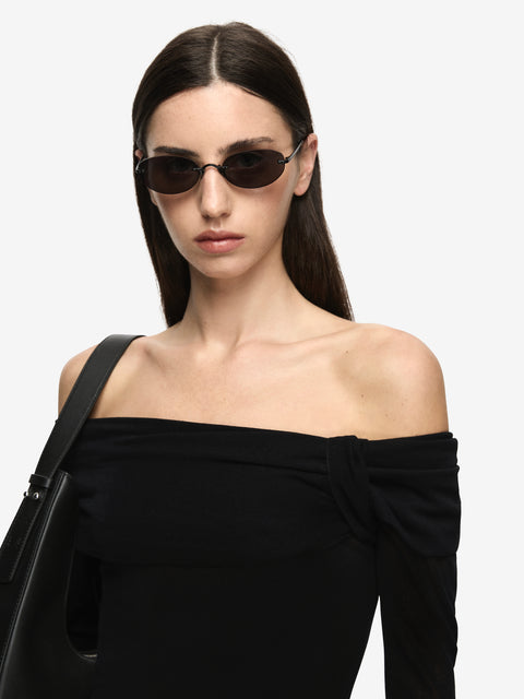 BIANCE LONG SLEEVE TOP - BLACK