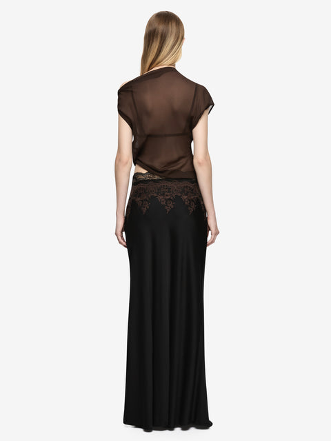 ORSINA MAXI SKIRT - BLACK/BITTER CHOC