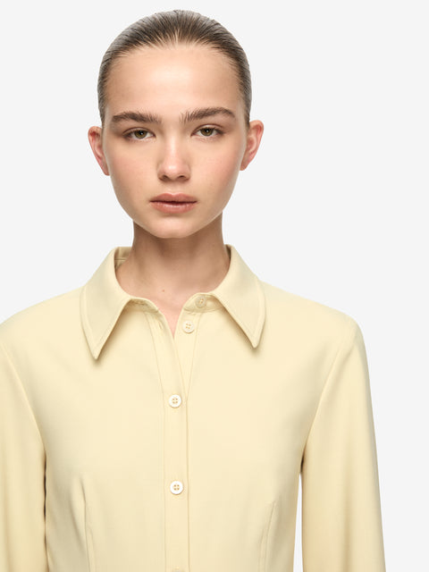 ELENORA LONG SLEEVE TOP - STRAW