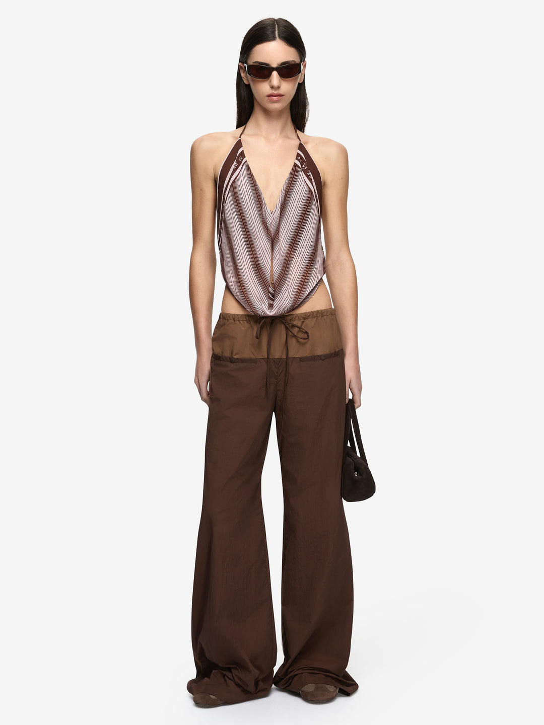 EVELY HALTER TOP - GEO SCARF PRINT