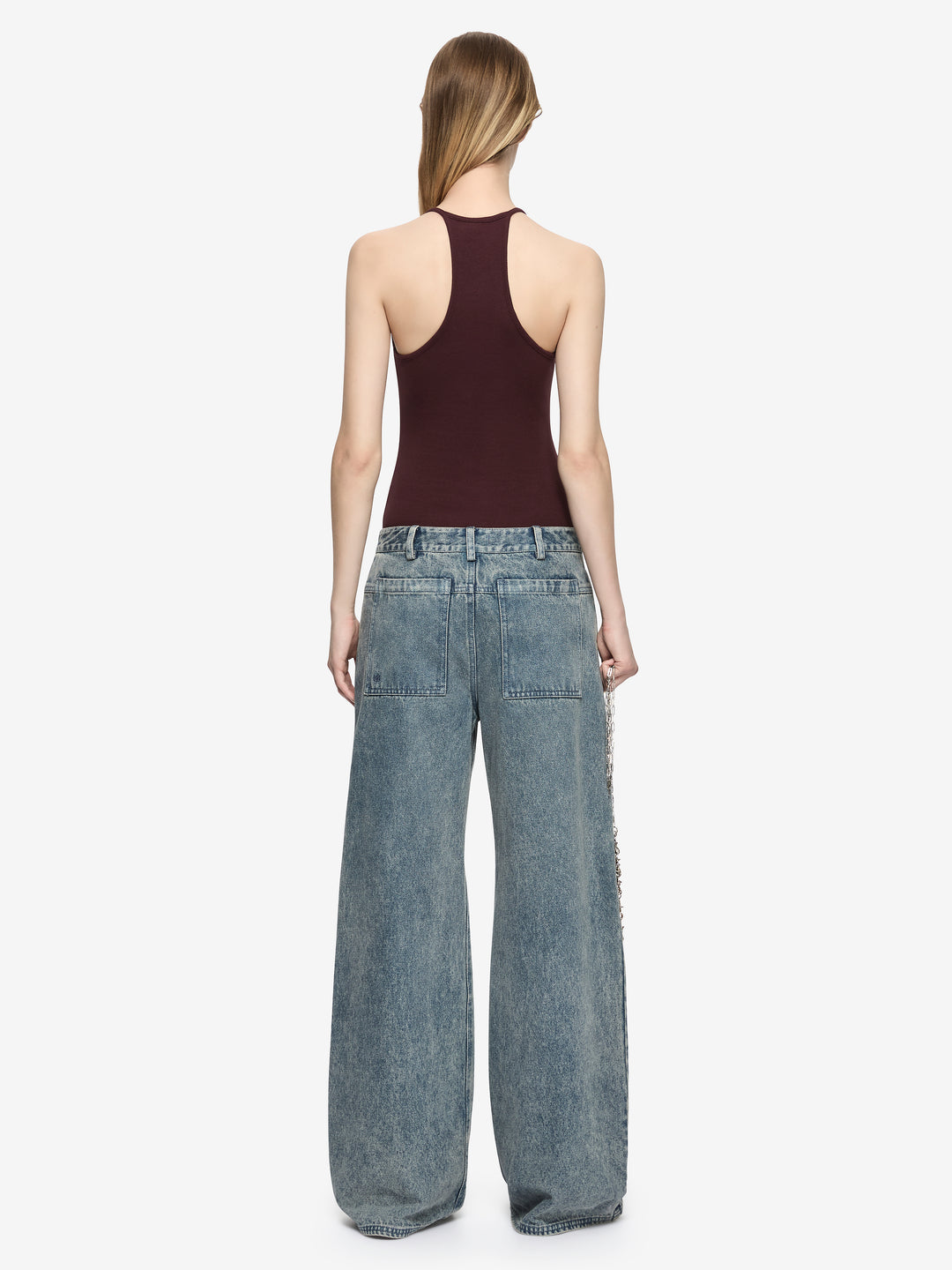 AZURI RACER BACK TOP - AUBERGINE