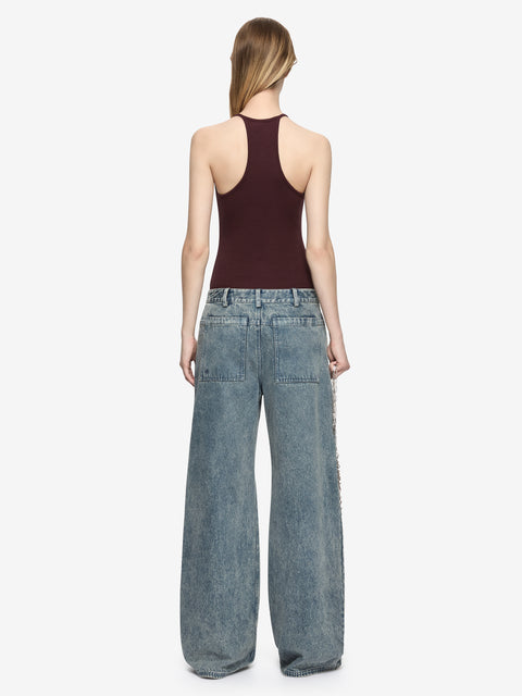 AZURI RACER BACK TOP - AUBERGINE