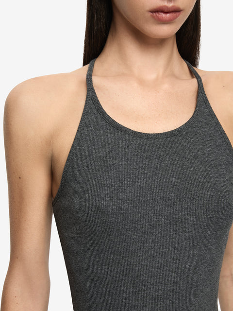 AZURI RACER BACK TOP - CHARCOAL MARLE