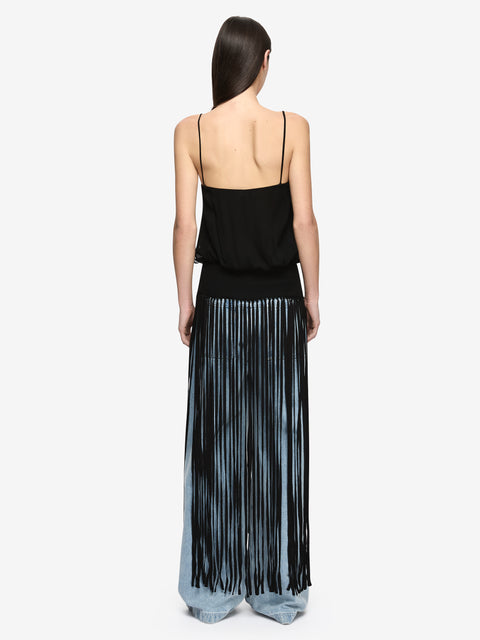 MELISSA FRINGE TOP - BLACK