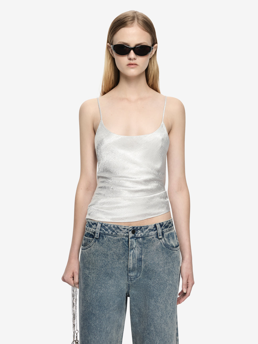 JUNA SCOOP TOP - SILVER