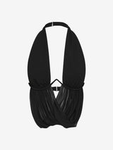 HENLEY DRAPE TOP - BLACK