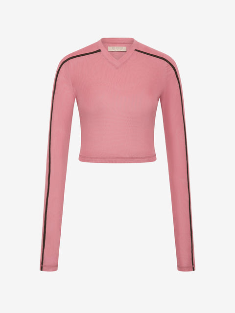 ALYNA LONG SLEEVE TOP - BLUSH/BITTER CHOC