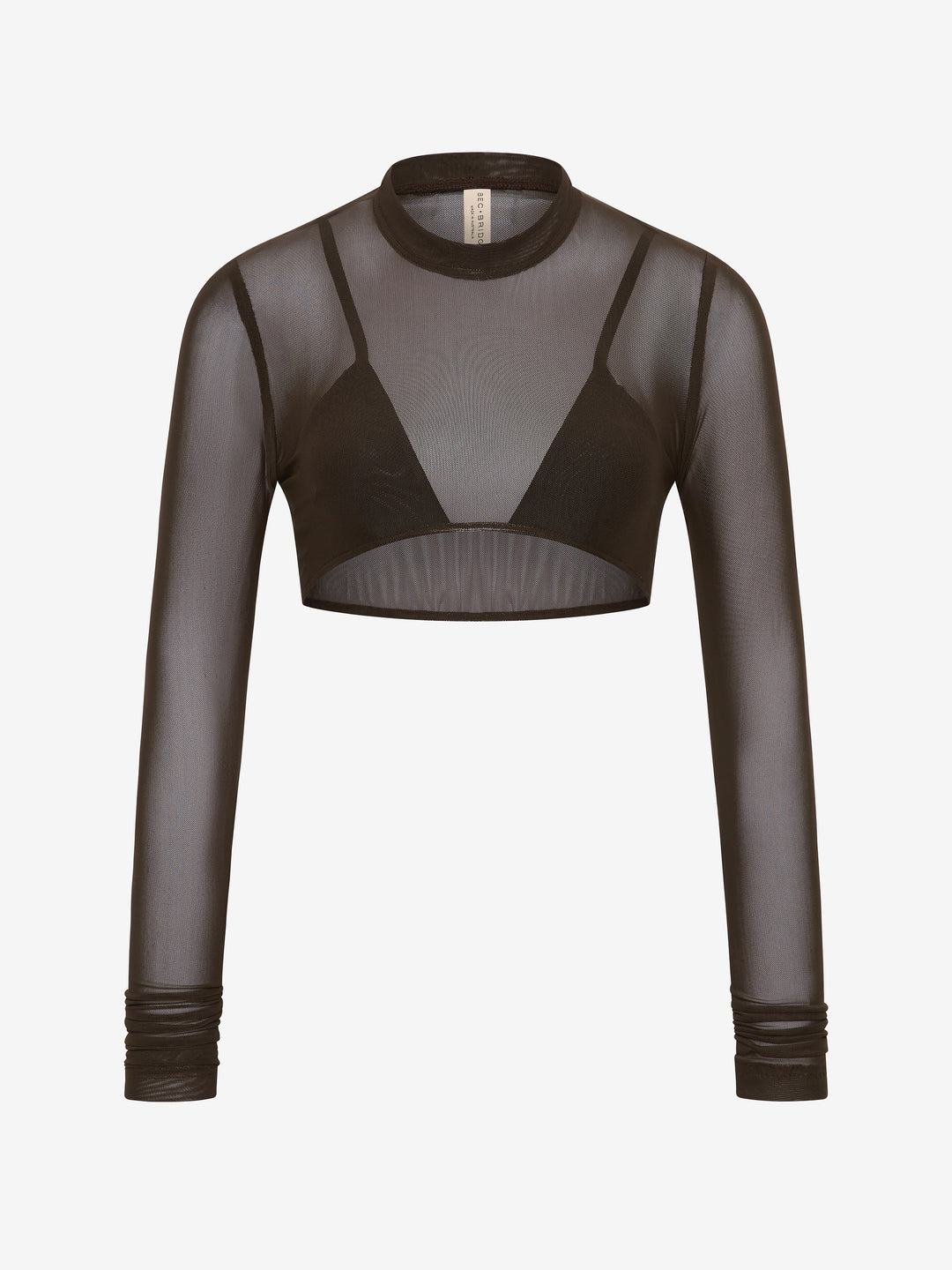 ALYNA LAYERED CROP TOP - BITTER CHOC/BLACK