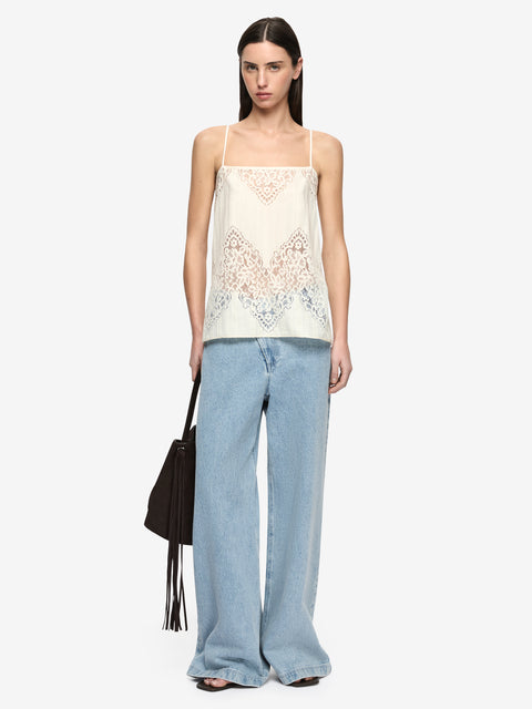MARIETTA SQUARE NECK TOP - CREAM