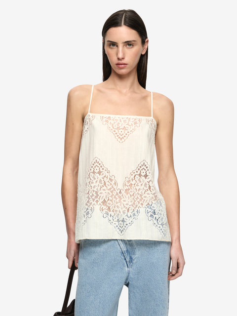 MARIETTA SQUARE NECK TOP - CREAM