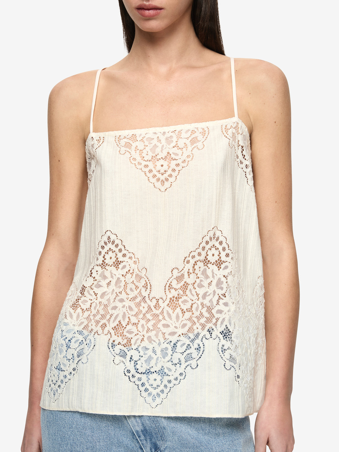 MARIETTA SQUARE NECK TOP - CREAM
