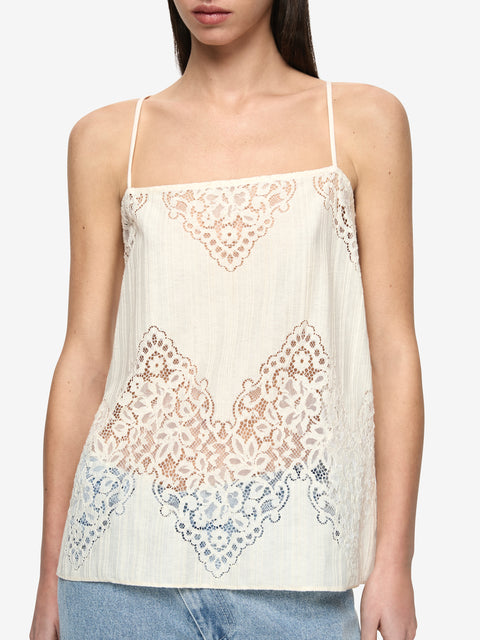 MARIETTA SQUARE NECK TOP - CREAM