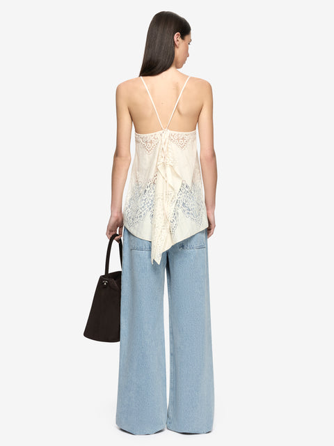 MARIETTA SQUARE NECK TOP - CREAM