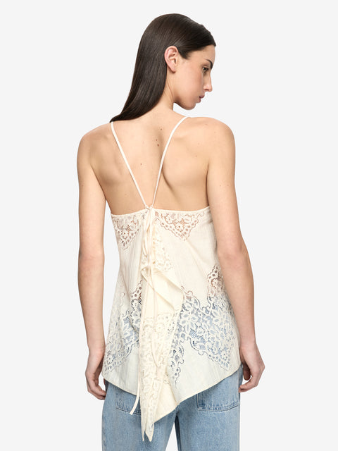 MARIETTA SQUARE NECK TOP - CREAM