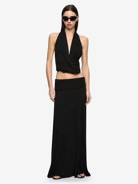 XENNA HALTER TOP  - BLACK