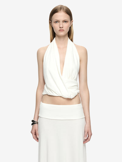 XENNA HALTER TOP  - IVORY