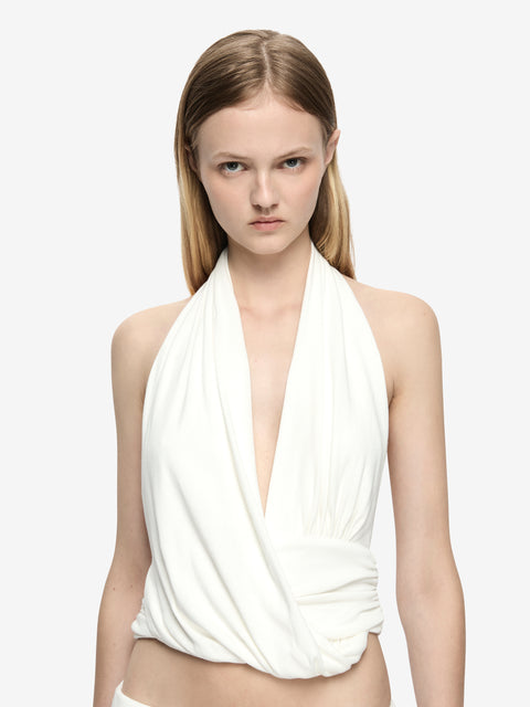 XENNA HALTER TOP  - IVORY