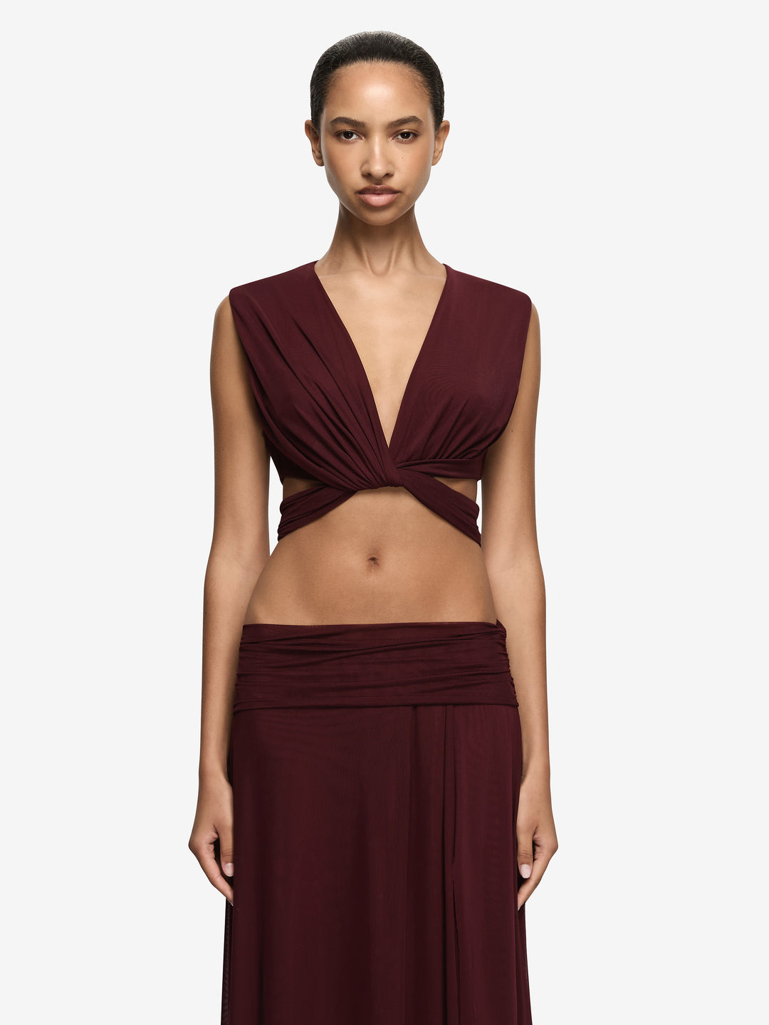 ZHARA V TOP - PLUM