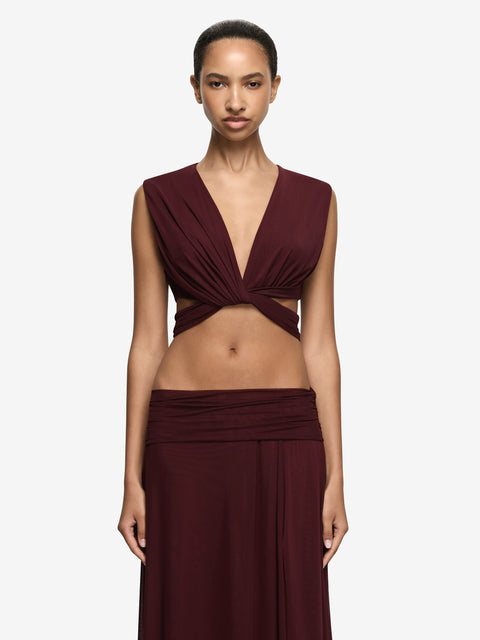 ZHARA V TOP - PLUM