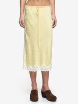 ZANA MIDI SKIRT - LEMON CREAM/IVORY