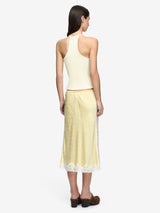 ZANA MIDI SKIRT - LEMON CREAM/IVORY