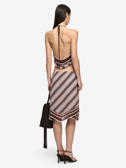 EVELY MIDI SKIRT - GEO SCARF PRINT