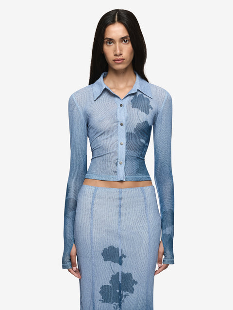 MUSA LONG SLEEVE TOP - DENIM FLORAL