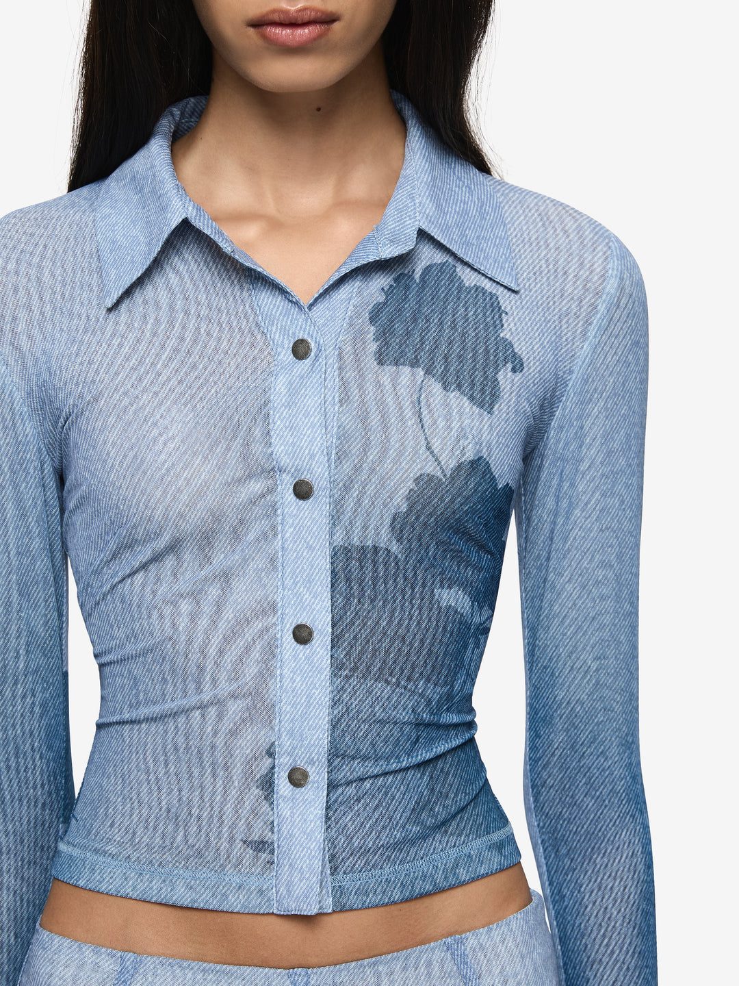 MUSA LONG SLEEVE TOP - DENIM FLORAL