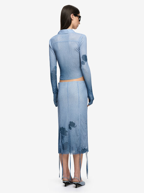 MUSA MIDI SKIRT - DENIM FLORAL