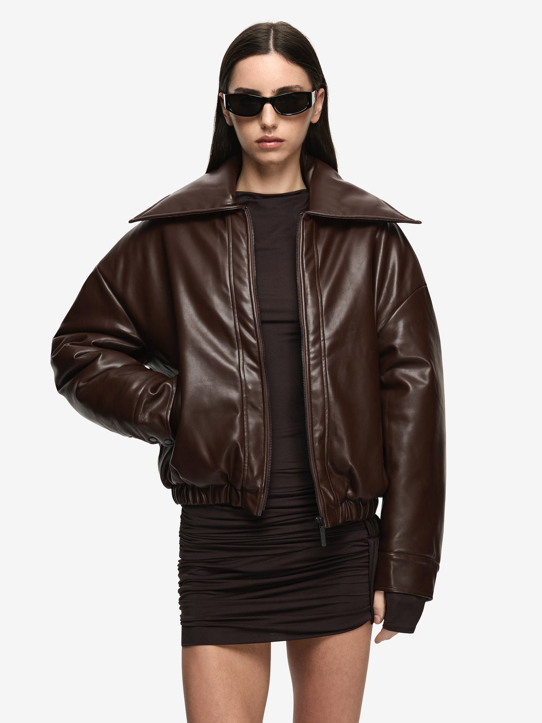 DENA OVERSIZED JACKET - DARK CHOCOLATE