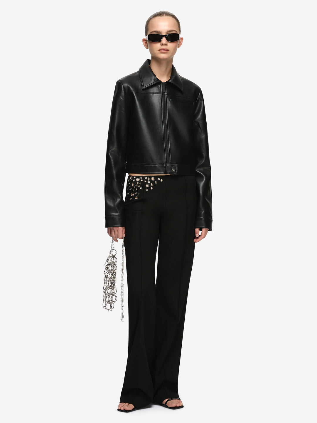 SAPHIRA CROPPED JACKET - BLACK