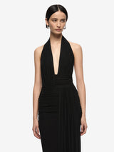 CASSIS DRAPE MAXI DRESS - BLACK