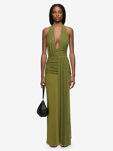 CASSIS DRAPE MAXI DRESS - FERN