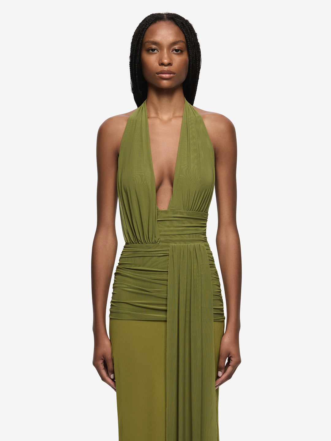CASSIS DRAPE MAXI DRESS - FERN