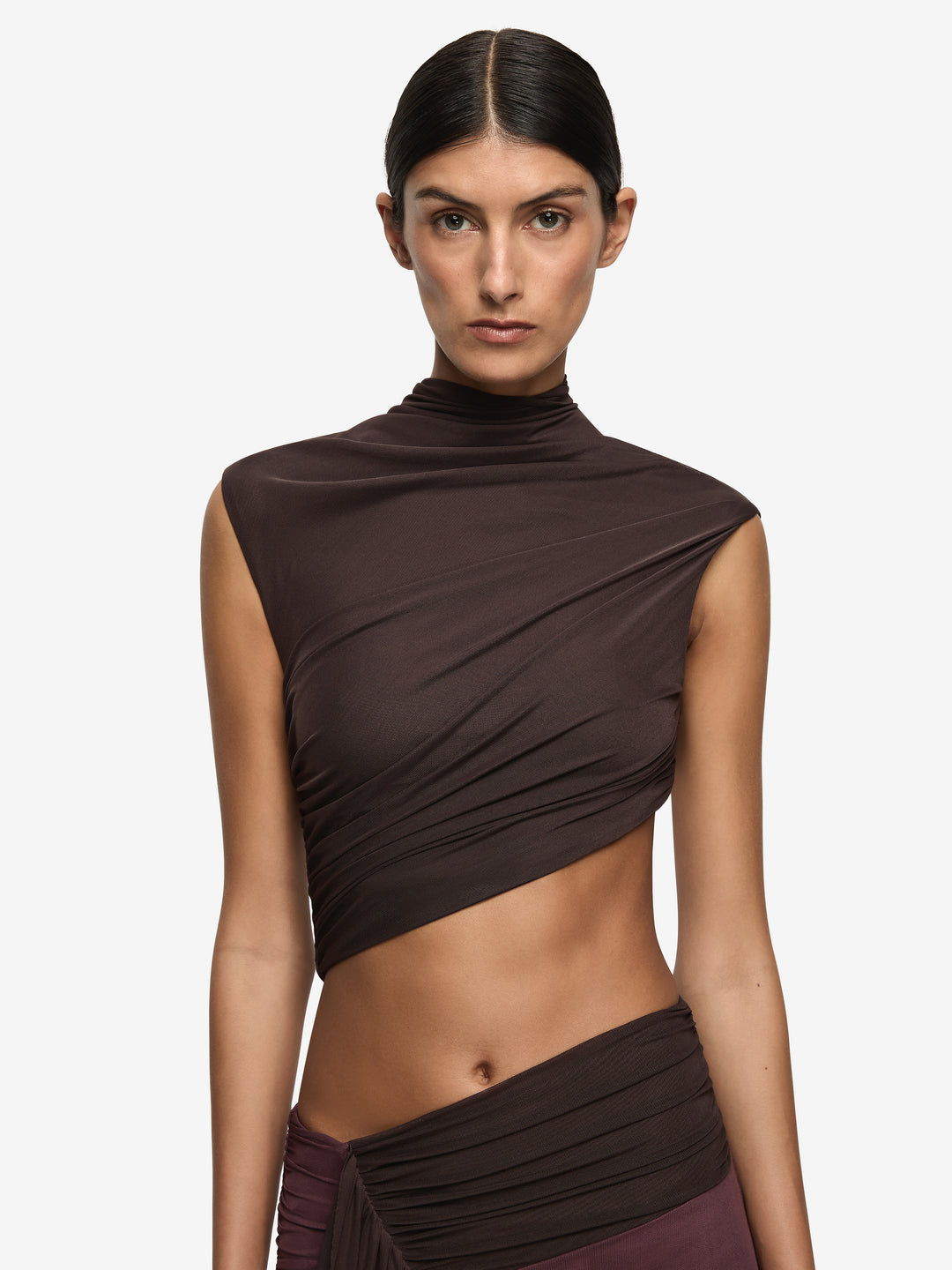 CONNI MAXI DRESS - AUBERGINE/DARK CHOC