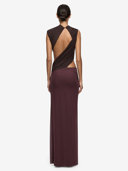 bec and bridge dark instinct midi dress Karina Tuck Midi Dress in Dark Chocolate