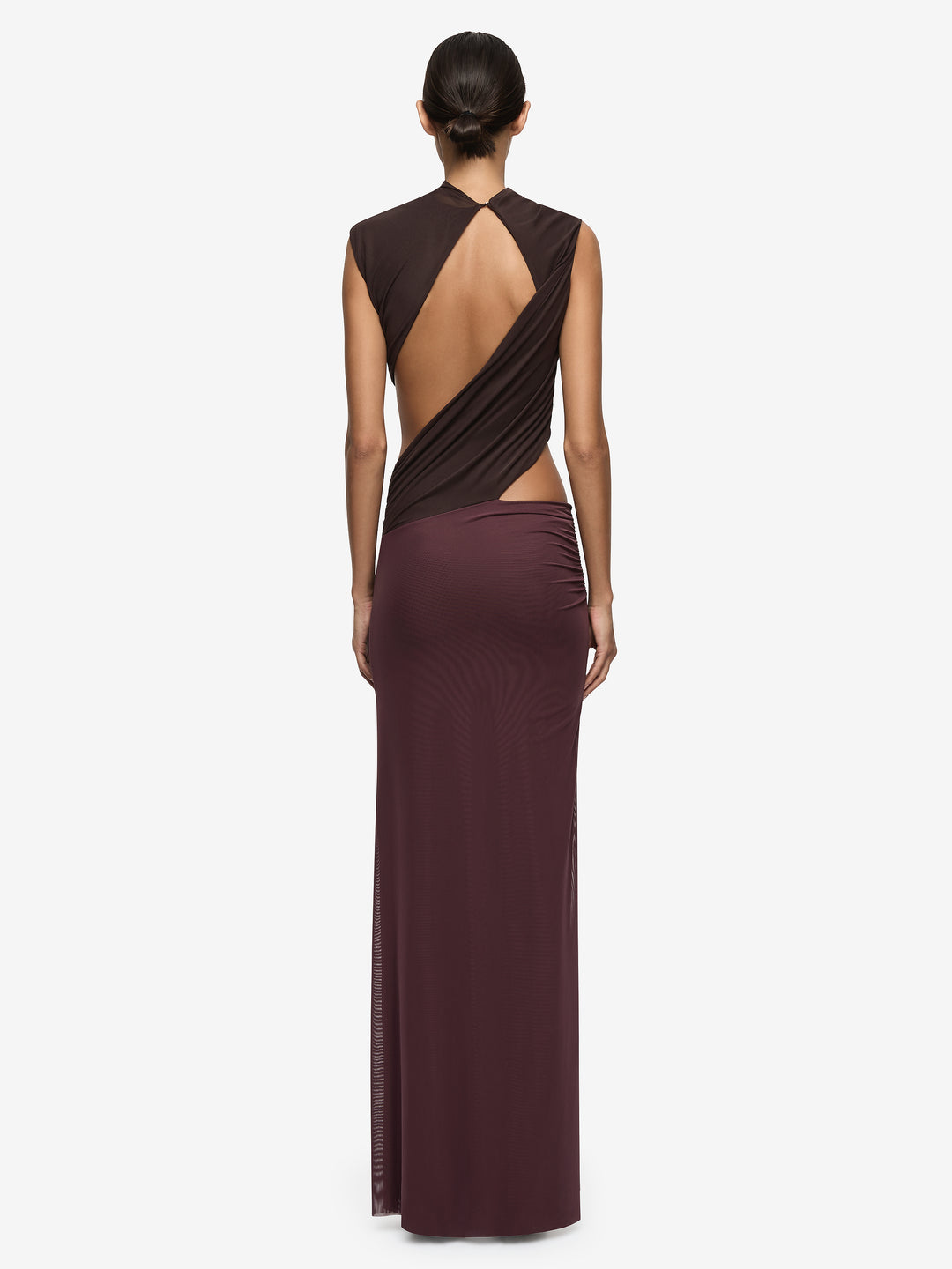 CONNI MAXI DRESS - AUBERGINE/DARK CHOC