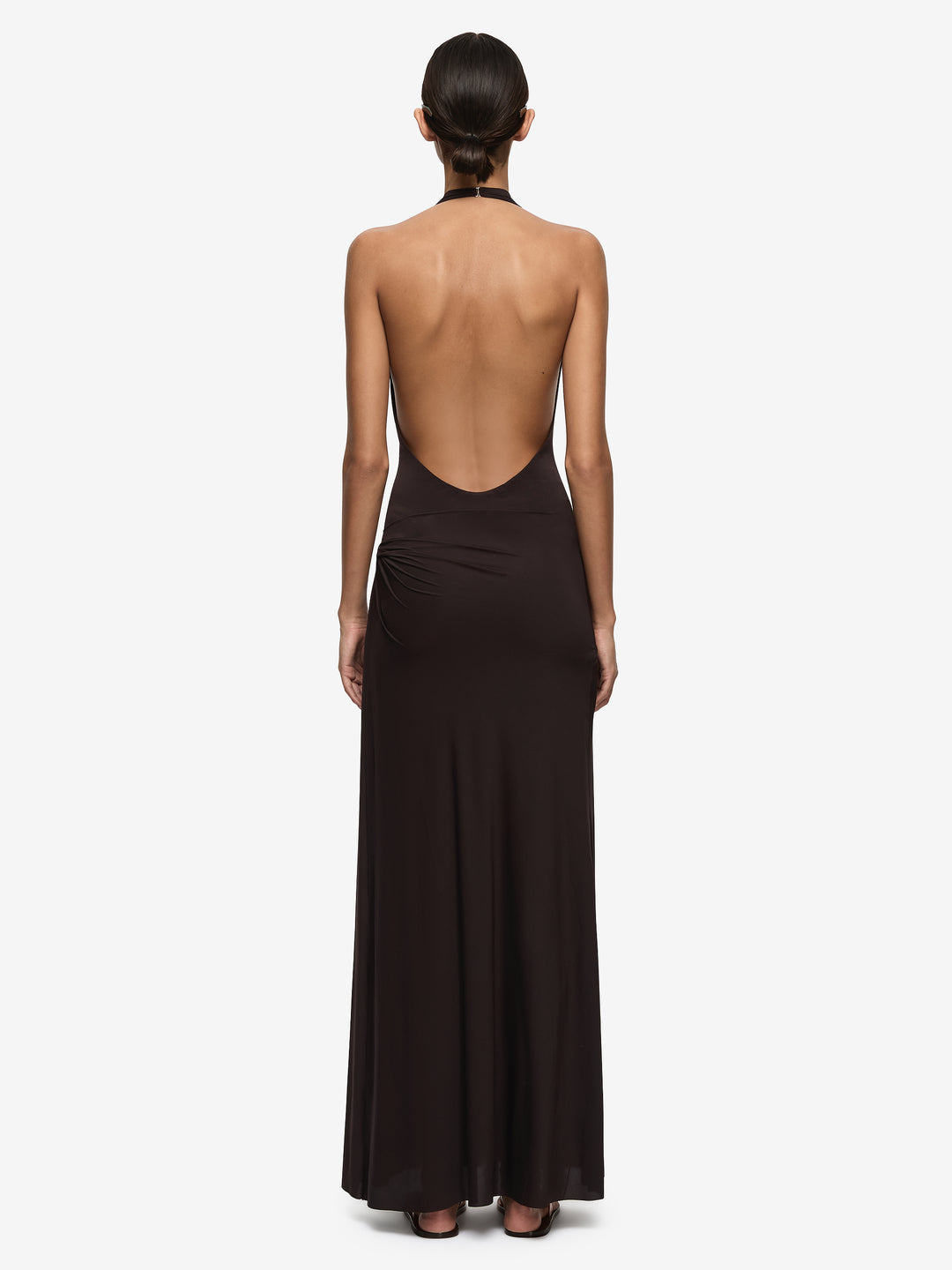 Bec + Bridge Court Halter Maxi Dress in CHOCOLATE