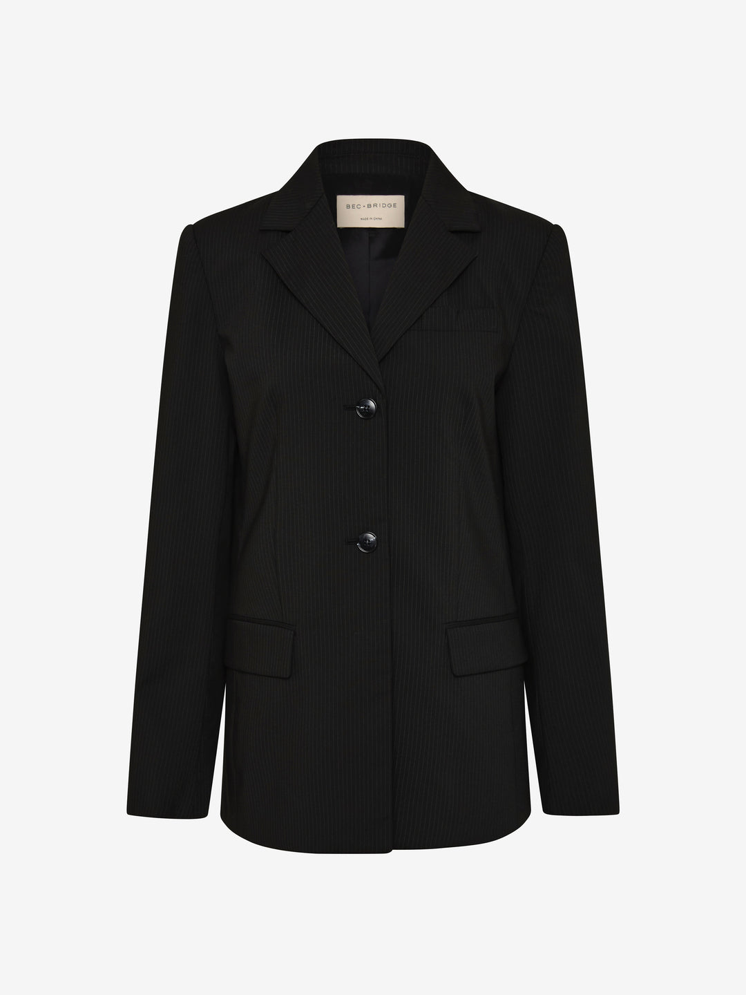 MARCELLI BLAZER  - BLACK/WHITE PINSTRIPE