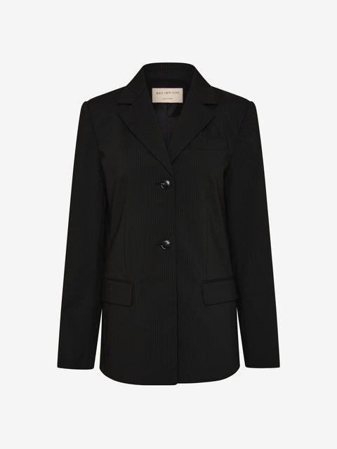MARCELLI BLAZER  - BLACK/WHITE PINSTRIPE
