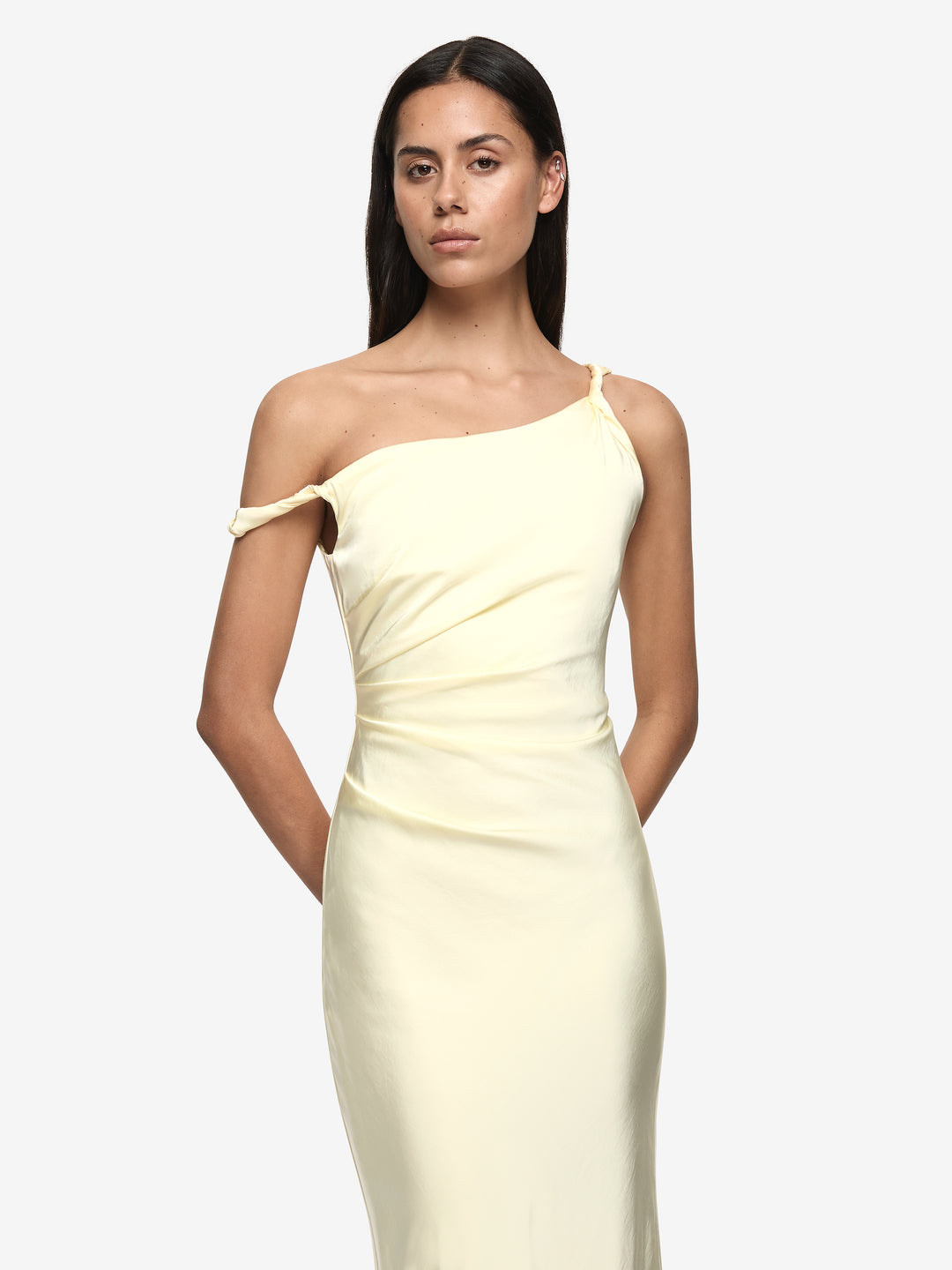 LUNETTA TWIST STRAP DRESS - ICE YELLOW