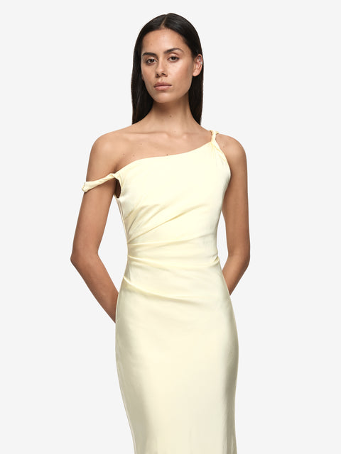 LUNETTA TWIST STRAP DRESS - ICE YELLOW