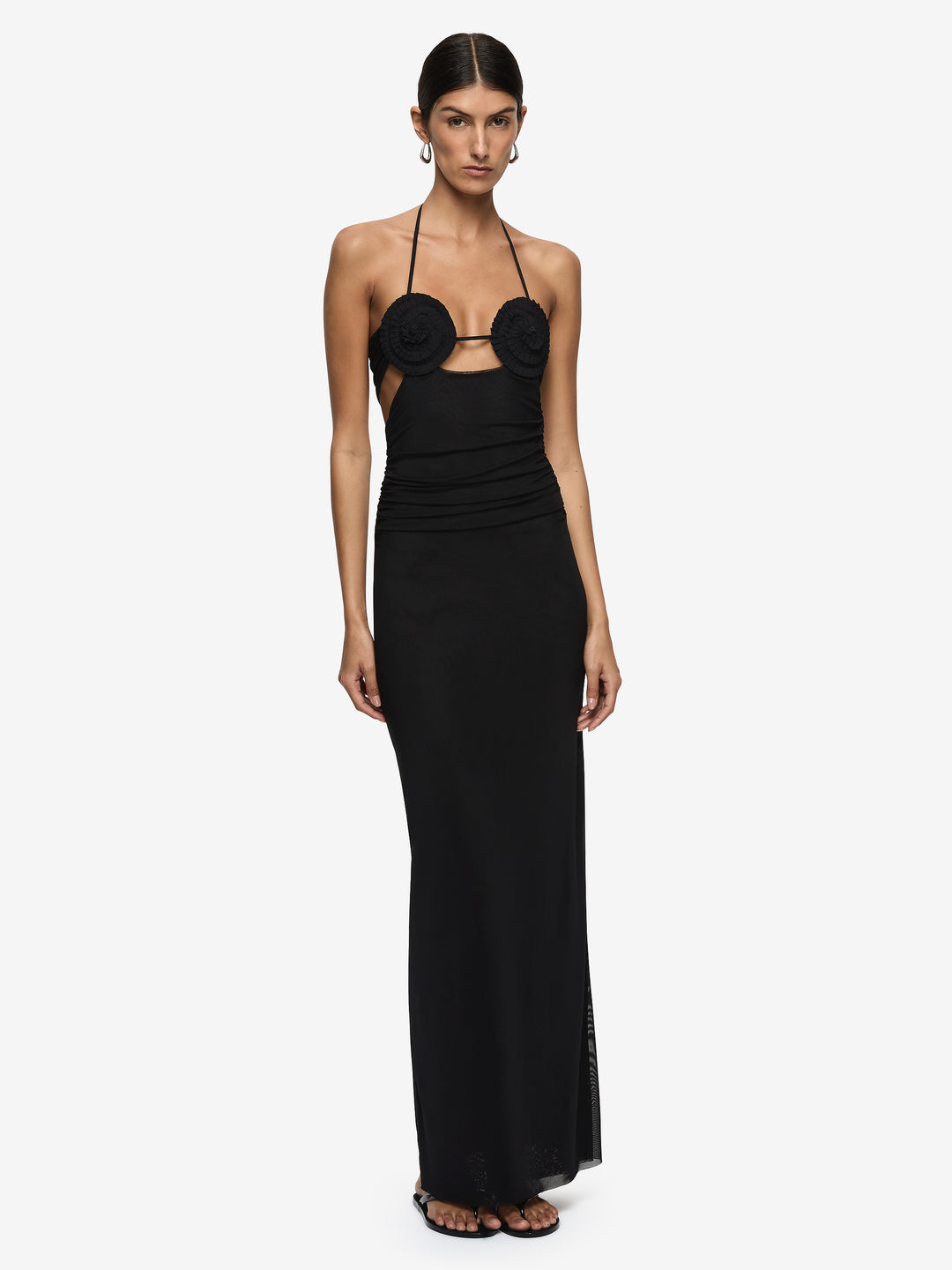 DELILA SPIRAL MAXI DRESS - BLACK