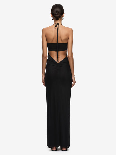 bec and bridge black mesh dress DELILA SPIRAL MAXI - Lace