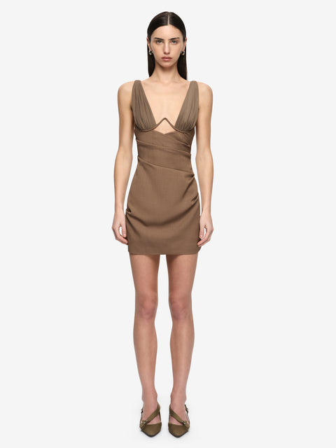 MALIK MINI DRESS - TAUPE