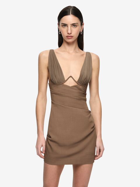 MALIK MINI DRESS - TAUPE